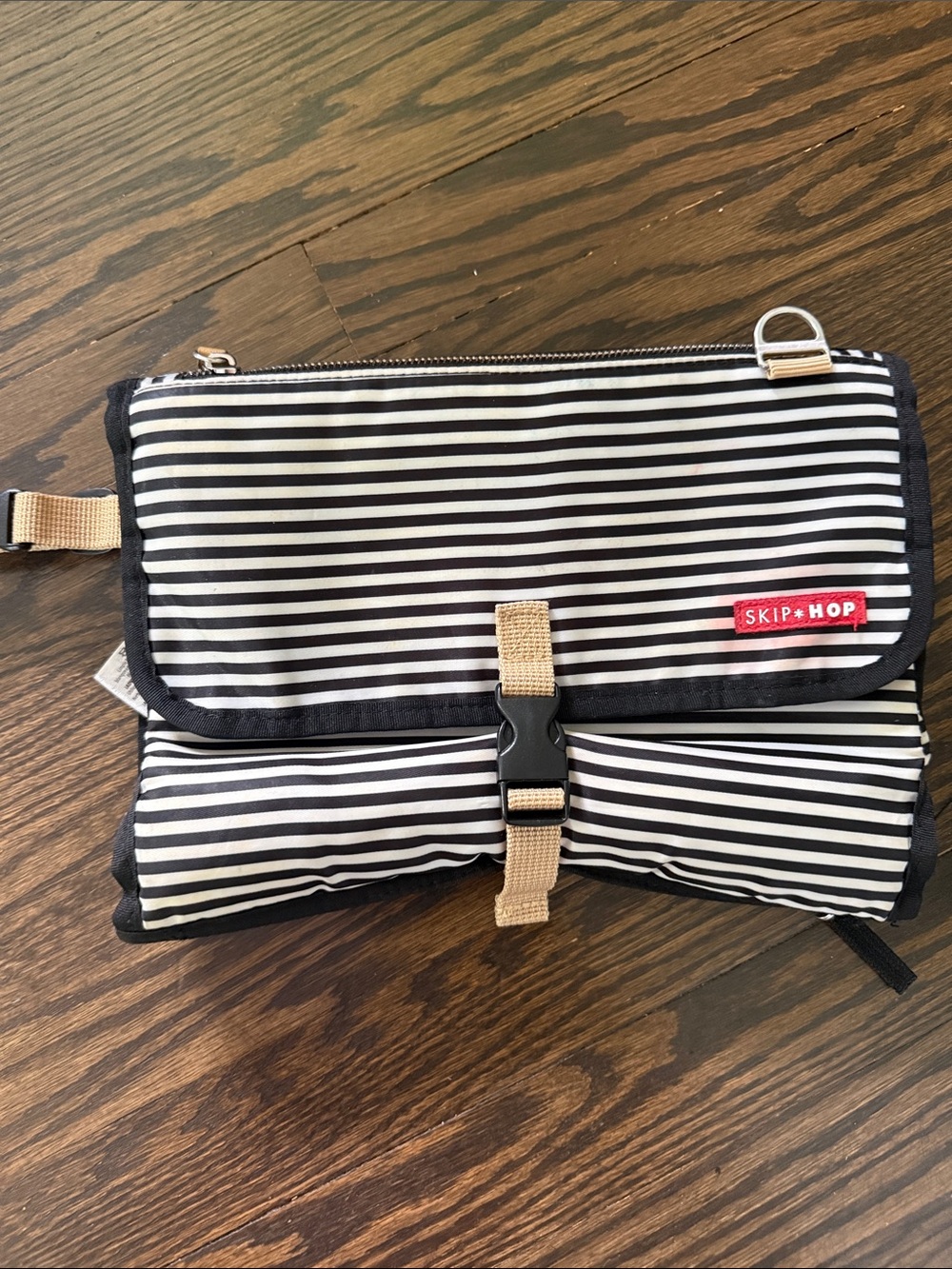 Skip Hop Black and White Striped Foldable Changing Clutch